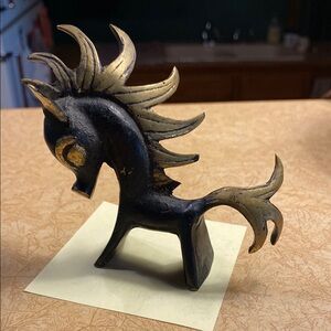 Vintage “Fire Horse” Brass Bosse Design